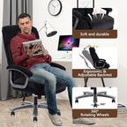 CLATINA Big and Tall Executive Office Chair, Extra Wide Seat, 800 LBS Capacity Heavy Duty Ergonomic Cloth Desk Chair with Wheels and Padded Armrests, High Back Fabric Computer Task Chair, Black