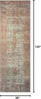 Loloi Amber Lewis Georgie Collection GER-03 Jade/Sunset 3'-0" x 10'-0", .19" Pile Height, Runner Rug