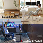 SANODESK L Shaped Standing Desk Adjustable Height, Electric Corner Standing Desk, 63 x 55 inch Sit Stand Computer Table with Splice Board, Black