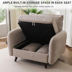 Oversized Accent Chair Set of 2,All Seats Storage,Comfy Armchair,24.5'' Deep Seat,Upholstered Living Room Chairs,Reading Chair for Bedroom,Office,Chenille,Khaki