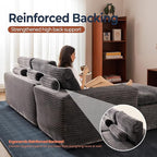 106" Oversized Couch Sofa, L Shape Couches for Living Room, No Assembly Required Plush Velvet Sectional Sofas with Left Facing Chaise for Home Apartment