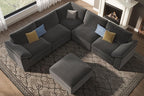 EASE MOOSE Oversized Sectional Modular Sofa,L Shape Sectional Couch with Ottoman,Deep Seat Cloud Couch for Living Room，Removable Cover