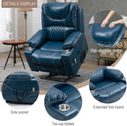 Large Power Lift Recliner Chair Sofa with Massage and Heat for Big and Tall Elderly,Infinite Positions,Dual Motor,Cup Holders,Air Leather Home Theater Seat