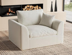 48.6" Single Sofa, Small Boneless Couches for Living Room, Cloud Couch for Bedroom, Office, Warm White