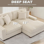 Cloud Sectional Couch with L-Shape Chaise, Modern Modular Sofa with Deep Seat, Upholstered Couches for Living Room Bedroom, White