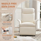 Power Recliner Chair, Adjustable Electric Recliner Chairs for Adults, Sleeper Sofa Bed with Remote Control & Side Pocket, Linen Upholstered Chair for Living Room/Bedroom, Easy Assembly, Beige