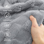 Bedsure GentleSoft Blankets Queen Size for Bed - Super Soft Cozy Blanket for Women Men Girls, Large Fuzzy Fleece Throw for Bedroom Decor, Silver Grey, 90x90 Inches