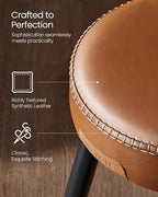 VASAGLE EKHO Collection - Bar Stools Set of 2, Bar Height Bar Stools, Kitchen Counter Stools, Mid-Century Modern Backless Counter Stools, 30-Inch Tall, Kitchen Island Home Bar, Caramel Brown