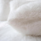 Neelvin Cream White Faux Fur Cozy Fluffy Double-Sided Decorative Throw Pillow Covers 22x22 inch Set of 2,Velvet Pillowcase Cushion Case for Sofa Couch
