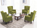Accent Chair for Living Room Set of 2, High Back Reading Armchairs with Removable Seat Cushion, Mid-Century Single Couch in Fabric, Modern Ergonomic Wingback Chair for Bedroom,Club, Balcony