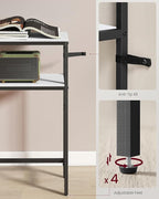 VASAGLE Console Table, 2-Tier Narrow Sofa Table with 2 Shelves, 7.9 x 39.4 x 31.5 Inches, for Living Room, Hallway, Entryway, Marble White and Ink Black ULNT131W59V1