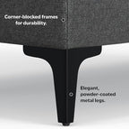 SIMPLIHOME Ava Large Rectangular Ottoman in 100% Recycled Polyester Tightly Woven Performance Fabric, Pebble Grey, 48-inches Wide, Multipurpose Table or Footrest Ottoman, Assembled, for Living Room
