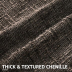 decorUhome Dark Brown Chenille Throw Pillow Covers 18x18 Set of 2 Thick Textured Slubby Couch Pillow Covers Farmhouse Accent Modern Neutral Decorative Pillow Cases for Bed Sofa Living Room