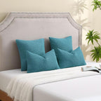 FUTEI Pack of 2 Teal Blue Decorative Throw Pillow Covers 16x16 Inch Soft Cozy Solid Boucle Textured Cushion Case,Modern Home Decor for Couch Bed Living Room