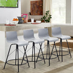 annjoe Swivel Bar Stools Metal Counter Height Stools Plastic Seat Chairs Set of 4 for Indoor Outdoor Home Kitchen Business (30" Gray)