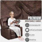 LEVELEVE Retro Rocking Recliner Chair, Massage Rocker Recliner Chair with Vibration Massage and Heat, USB and Type-C Ports,360° Swivel Chairs,Living Room, Bedroom, Nursery, RV, Brown