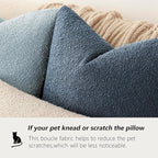 Foindtower Set of 2, Decorative Textured Boucle Throw Pillow Covers Accent Solid Pillow Cases Neutral Couch Cushion Case for Chair Sofa Bedroom Living Room Home Decor 24x24 Inch Dark Blue