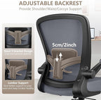 FelixKing Office Chair, Ergonomic Desk Chair Breathable Mesh Chairs Adjustable High Back Lumbar Support Flip-up Armrests, Executive Rolling Swivel Comfy Computer Chairs Home Office Slate Gray