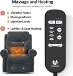 MCombo Triple Motor Power Lift Recliner Chair with Massage and Lumbar&seat Heating, Rolled Arms, Adjustable Headrest for Elderly People, Fabric 7888 (Dark Grey, Medium)