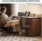 YESWOOD Home Office Desk, Gaming Desk, Mid Century Modern Computer Desk, Writing Desk with File Drawer for Study PC Desks 62.99" W