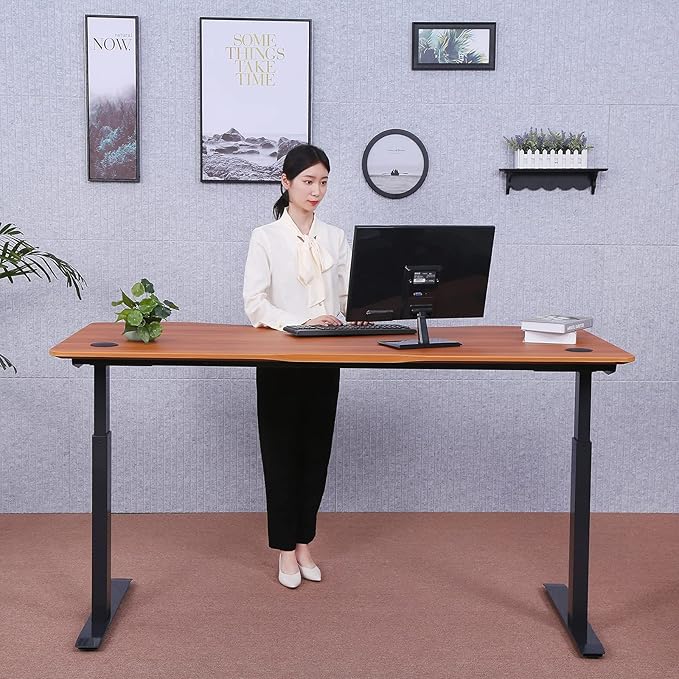 ApexDesk Elite Pro Series 60" x 27" Electric Height Adjustable Stand up Desk, Sit Stand Home Office Desk, Computer Desk - Curved Apple