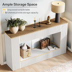 Tribesigns Modern Console Table, 55-Inch Wood Entryway Table with Storage, Narrow Long Sofa Table Behind Couch Table for Living Room, Foyer, Hallway, White