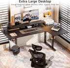 L Shaped Standing Desk, 71x43'' Electric L Stand Up Desk with 2 Adjustable Monitor Shelves, Dual Motor and Memory Controller, Adjustable Height from 28-46'' for Home and Computer Workstation, Black