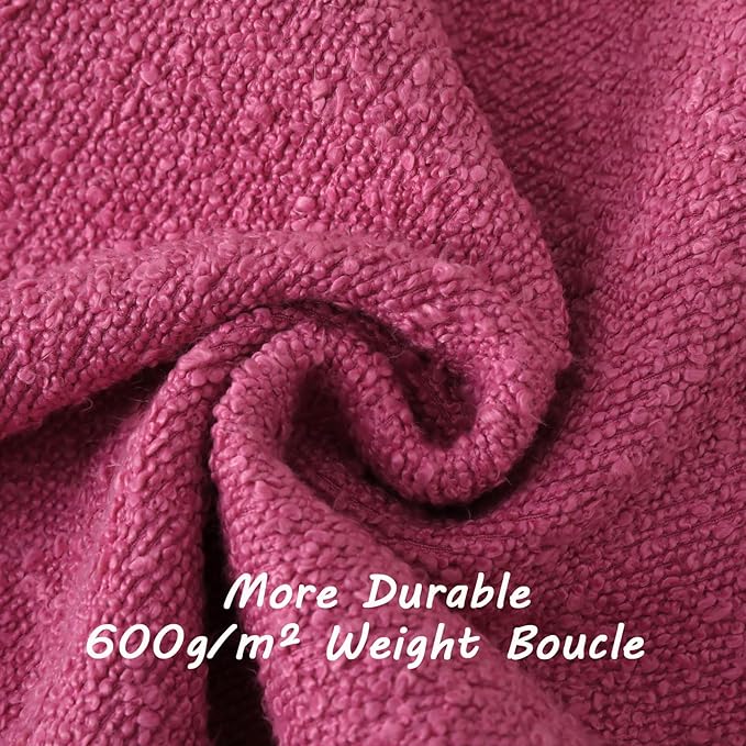 FUTEI Pack of 2 Hot Pink Decorative Throw Pillow Covers 24x24 Inch Soft Cozy Solid Boucle Textured European Cushion Case,Modern Home Decor for Couch Bed Living Room