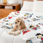 Berkshire Blanket Peanuts® VelvetLoft® Cute Character Snoopy Plush Blanket,Peanuts Stripe Multi,Twin 60 in x 90 in (Official Peanuts® Product)