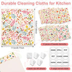 Lucomb 10 Pack Swedish Dishcloths with Hooks, Cellulose Reusable Kitchen Towels Super Absorbent Paper Towels Dish Cloth for Home Kitchen Dishes Cleaning (Quick Drying & Washable Decorative)