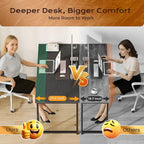 PRAISUN 47 X 24 Inch Computer Desk with Deeper Desktop, Gaming Office Writing Work Desk for Home Office, Study, Bedroom, Work from Home, Metal Frame, Black