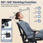 Ergonomic Office Chair, Mesh Computer Desk Chairs with Adjustable Lumbar Support, 3D Armrests, Tilt Function, Comfy Wide Seat, Swivel Executive Work Task Chair for Company and Home