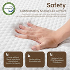 TFD Twin XL Memory Foam Mattress New Version Cool Gel Infused Medium Firm Zoned Pressure Relief for Cooling Sleep Fiberglass Free CertiPUR-US Certified Washable Removable Cover 8 Inch(White)