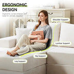 79" Boneless Loveseat Sofa Couch, Modular Foldable Floor Cloud Sofa with Ottoman, Lounge Convertible Sofa Bed for Living Room, No Assembly, Chenille Beige