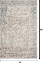 Loloi Chris Loves Julia Jules Collection JUL-07 Natural/Ocean 5'-0'' x 7'-6'', .13" Pile Height, Area Rug