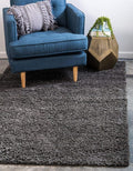 Unique Loom Solid Shag Collection Area Rug (10' x 13' Rectangle, Graphite Gray)