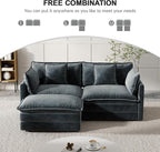 Modular Sectional Sofa, 76.7 Inch L-Shaped Cloud Sofa with Deep Seat Comfortable Chenille Sofa with Cushion Double Sectional Sofa for Living Room Apartment,Gray