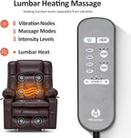 MCombo Dual Motor Power Lift Recliner Chair for Elderly, Lay Flat Lift Chair with Heat and Massage, Cup Holders, USB Ports, Faux Leather 7890 (Dark Brown, Medium)