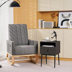 VECELO Modern Nightstands Set of 2,Square End Side Table with Drawer and Storage Space for Bedroom and Living Room