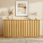 Fluted Sideboard Cabinet with Storage, 31.5" Coffee Bar Cabinet, Modern Kitchen Buffet Cabinets with Doors, Entryway Cabinets for Living Room, Kitchen, Coffee Bar, Natural