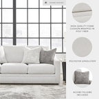 Signature Design by Ashley Maitelynn Contemporary Sofa with Accent Pillows, Reversible Cushions and Sloped Arms, Light Gray