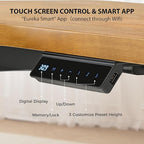 EUREKA ERGONOMIC L Shaped Standing Desk w Keyboard Tray,61" Electric Corner Standing Desk, Computer Desk w LED Monitor Stand,Dual Motor,Solid Wood,Left/Oak