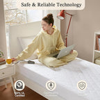 Beautyrest Cotton Heated Mattress Pad - Bed Warmer with 20 Heat Settings Controller, Auto Shut Off Timer, All Around Elastic Deep Pocket, UL Certified, Machine Washable, White Full