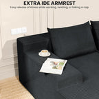 LEVELEVE 107" Cloud Sectional Couch with Deep Seat，Modern Modular Sofa with L-Shape Chaise，No Assembly Required, Upholstered Couches for Living Room Bedroom(Dark Gery,Left Facing Chaise)