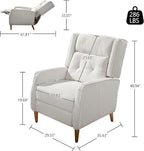 Art Leon Modern Accent Chair with Ottoman - Soft Fabric Armchair with Adjustable Backrest Modular Single Sofa Comfy Lounge Chair Mid Century Modern Chair for Bedroom Living Room, White