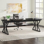 Tribesigns 78.7-Inch Executive Desk, Large Computer Office Desk Workstation, Modern Simple Style Laptop Desk Study Writing Table Business Furniture for Home Office (Black, 78.7 Inch)