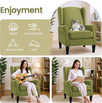 Accent Chair, Modern Living Room Chairs with Wingback, Comfy Upholstered High Back Single Sofa for Bedroom, Mid-Century Reading Armchair Sillas para Sala