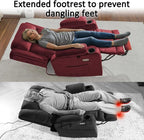 MCombo Large Triple Motor Power Lift Recliner Chair with Massage and Heat for Elderly People, Adjustable Headrest, Infinite Position, USB Ports, Fabric 7662 (Burgundy, Large)