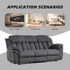 CANMOV Recliner Sofa Set, Manual Reclining Sofa with Overstuffed Armrest for Living Room,Bedroom Furniture,Office,3 Seat Grey