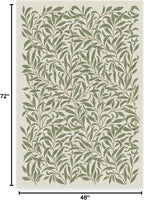 RUGGABLE x Morris & Co Machine Washable Area Rug – Pure Willow Boughs Green 4x6, Stain-Resistant, Non-Slip – Medium Rugs for Living Room, Bedroom, Hallway, Entryway & Office–with Cushioned Pad